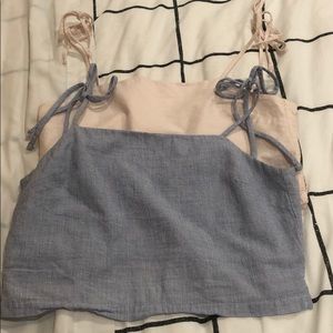 unlisted Brandy Melville tie up straps tank tops